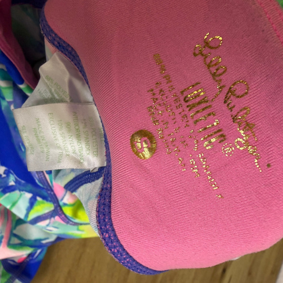 Lilly Pulitzer Luxletic Casa Del Sol Weekender Leggings Small Blue Floral Crop - Picture 7 of 11